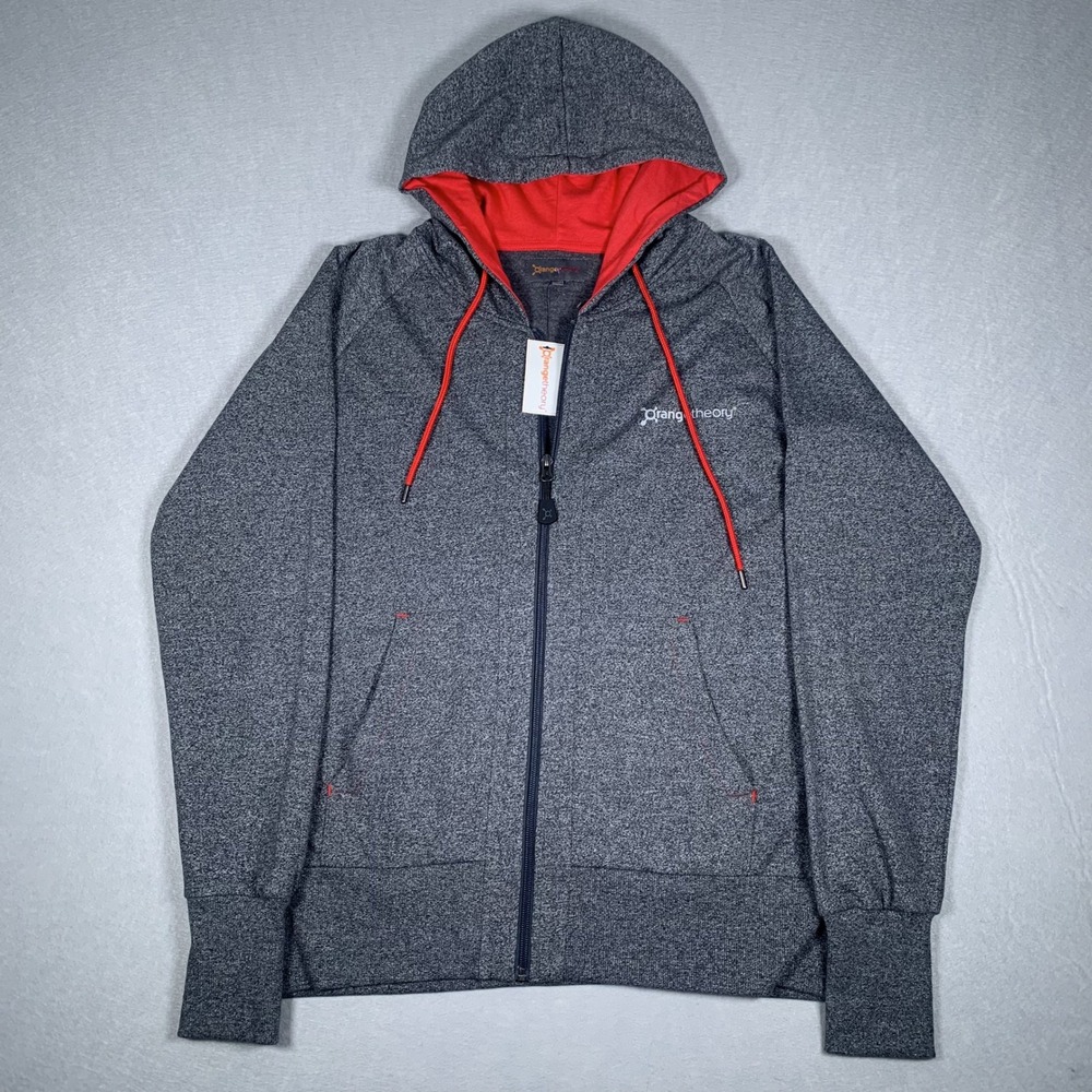 Orangetheory Fitness Full Zip Hoodie Womens XL Gray Orange Activewear
